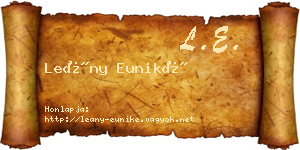Leány Euniké névjegykártya